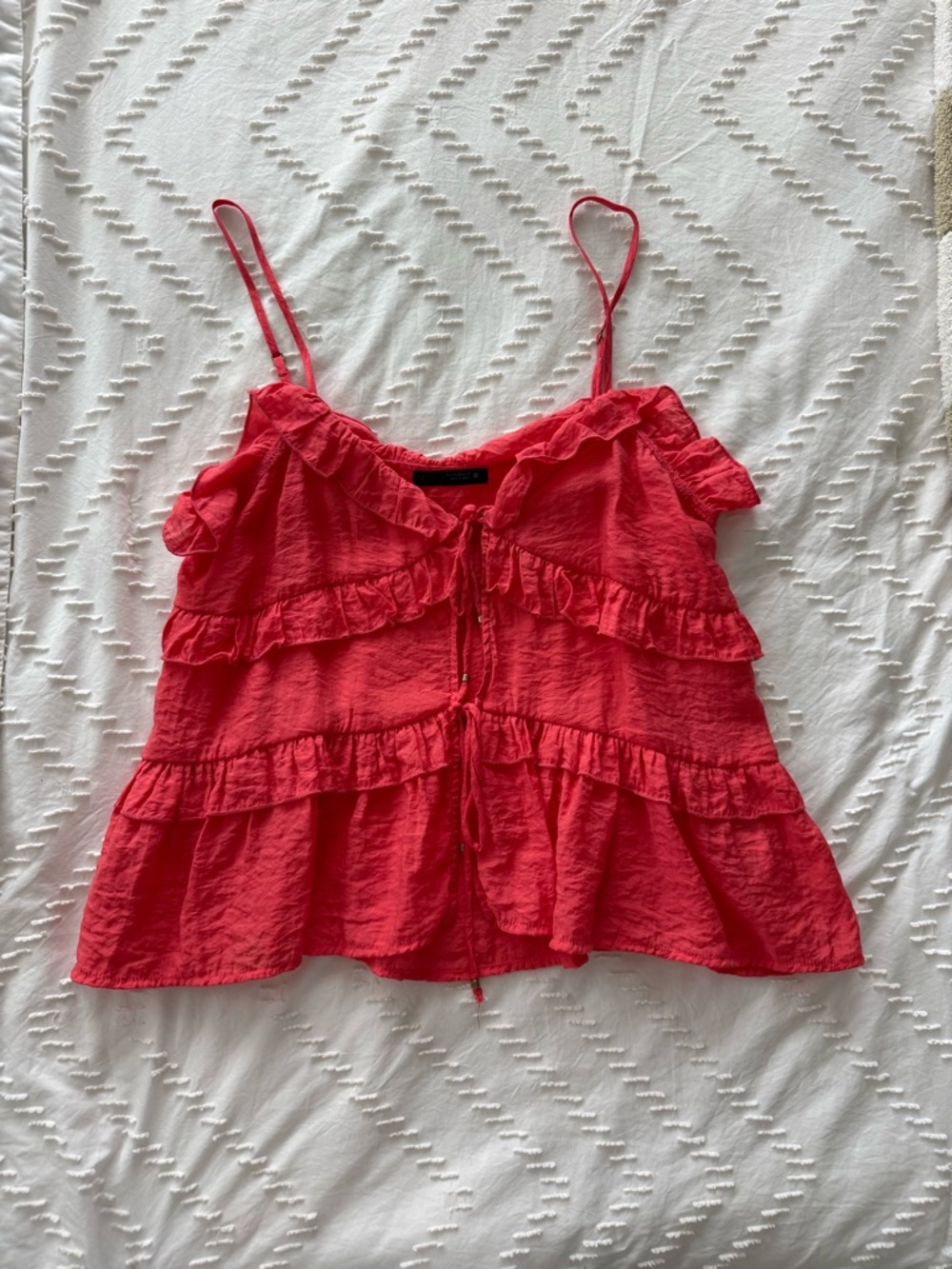 Zara Pink Ruffle Tie-Front Camisole